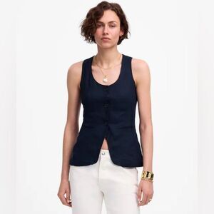 Women’s Madewell Scoopneck Cutaway Vest Size 0 NWT #NU929